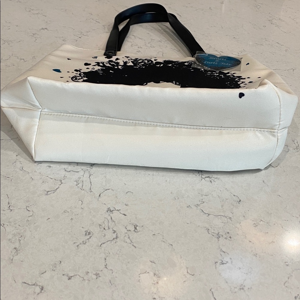Stylish Cream and Black Tote Bag - Picture 2 of 8
